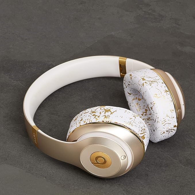WC Wicked Cushions Replacement Ear Pads for Beats Studio 2 & 3 (B0501, B0500) Wired & Wireless | Does NOT Fit Beats Solo | Softer PU Leather, Enhanced Foam & Stronger Adhesive | Gold Marble