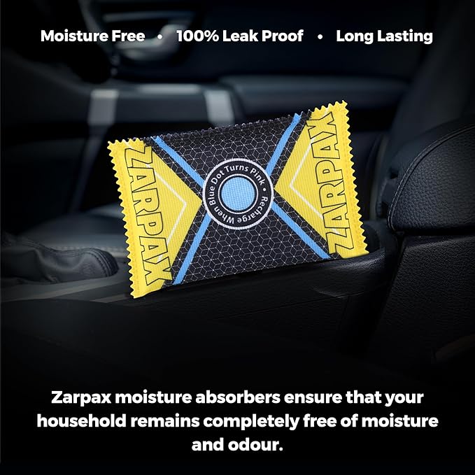 Zarpax 125g Rechargeable Desiccant Packs Dehumidifier Bag - 24 Pack - Moisture Absorbers For Safes, Car, Bathroom, Storage, Garage - Moisture Remover Eliminates Humidity - Reusable Desiccant Bags