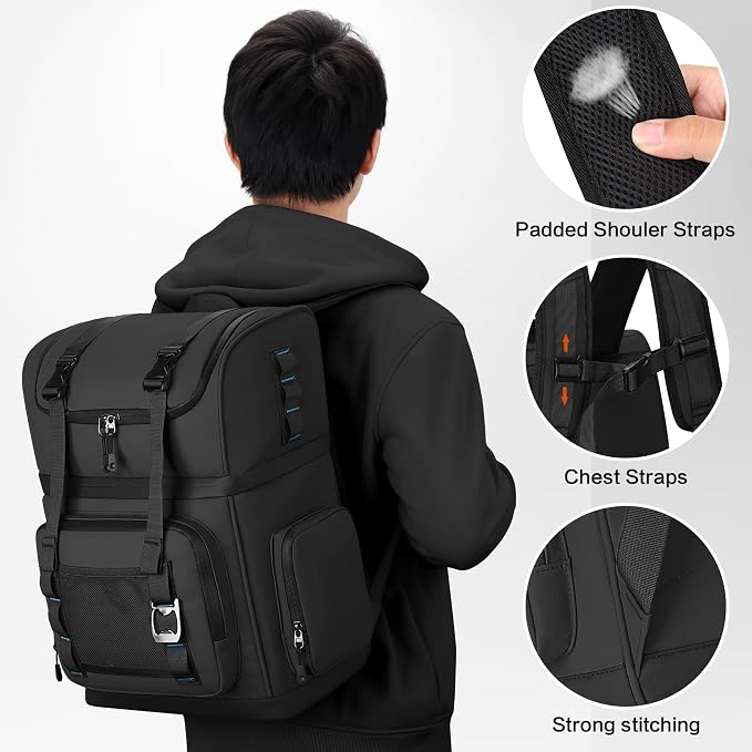 Large Waterproof Insulated Cooler Backpack for Men & Women, Double Decker Leak Proof Cooler Backpack for Beach, Camping, Picnic, Travel, 26L, 44Cans