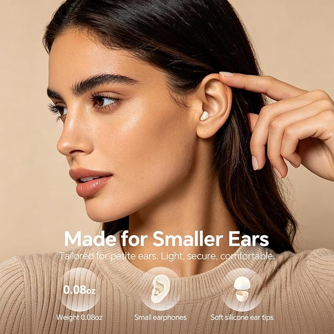 Xmenha Mini Invisible Small Sleep Earbuds Wireless Bluetooth Ear Buds for Small Ears Women Invisible Hidden Headphones Discreet Smallest Micro Tiny Comfortable Low Profile Earbuds for Work Sleeping