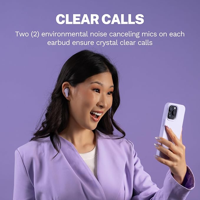 JLab, Go Pods ANC, True Wireless Earbuds, Active Noise Cancelling Bluetooth Earbuds, Lilac