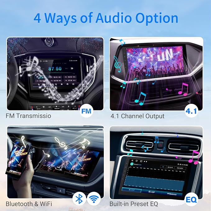 Haudio 9" Double Din Car Stereo with Wireless Apple CarPlay & Android Auto | 9-Inch HD Touchscreen | Bluetooth, GPS Navigation, Backup Camera | Universal Fit for All Cars