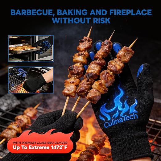 Smart Wireless Meat Thermometer with 2 Ultra-Thin Probes, Bluetooth Meat Thermometer Probe with Dual Probes with BBQ Grill Gloves for BBQ Grill Oven Smoker