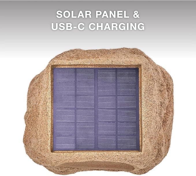 Victrola Rock Speaker Connect, Sand, Wireless Outdoor Speaker with Bluetooth 5.3, 22-Hour Battery Life, Portable Speaker with Solar Charging, IP65 Waterproof Speaker - Pair