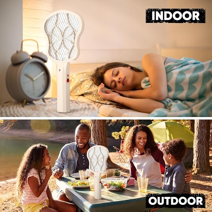 6 Pack Electric Fly Swatter Racket 3000v Bug Zapper Racket Mini Handheld Fly Swatter Mosquito Zapper with 2-Layer Safety Mesh Zappers for Indoor Outdoor Home Vehicle Placement Camping