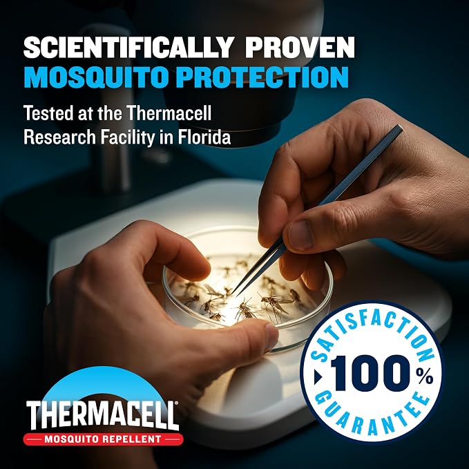 Thermacell E-ZoneGuard Patio Rechargeable Mosquito Repeller with 20-Foot Zone of Scientifically Proven Outdoor Protection; 5.5-Hr Battery; 12-Hr Refill; Bug Spray Alternative; DEET-Free; Blue