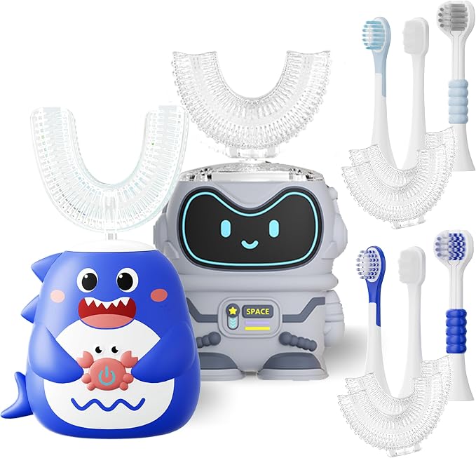 Well Before Kids Electric Toothbrush Bundle – Rechargeable Sonic Toothbrushes with 2-Minute Timer, Soft Dupont Bristles, 2 Brush Heads Each, Gentle for Ages 3+ | Fun Design for Better Brushing Habits