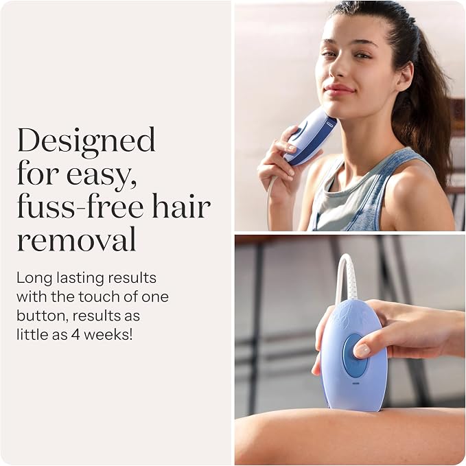 SmoothSkin Pure Mini Lite IPL Blue Hair Removal Device – Compact At-Home Laser Hair Removal for Women, Safe for Face & Body, Permanent Hair Reduction, Gentle & Painless, Salon-Quality Results