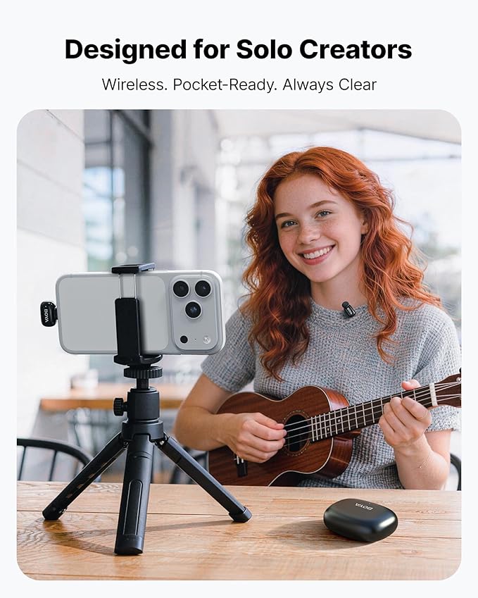 BOYA mini 2 Wireless Lavalier Microphone for iPhone 15-17/Android,Noise Cancellation,App Control, 48kHz/24-Bit, 30H Battery Mini Mic for Video Recording Interview Vlog(1TX + USB-C RX + Charging Case)