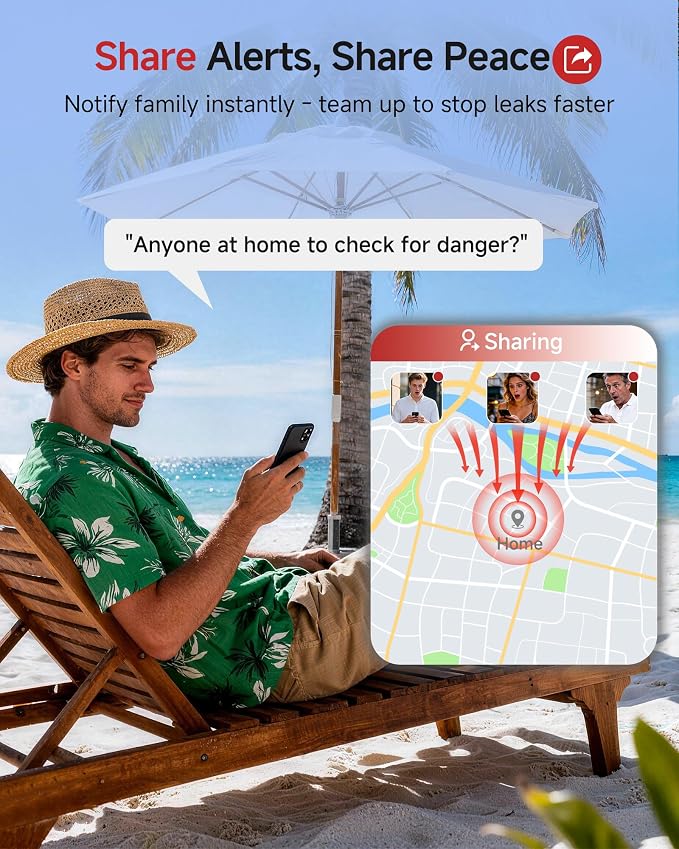 Heiman Water Leak Detector for Home, Water Sensor Alarm Leak Detector, Battery Operated Flood Smart WiFi Water Sensor for Basement/Sump Pump, Real-Time App Alert and Sound Alarm, 3-Pack with Gateway