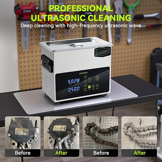 3L Ultrasonic Cleaner, One-Touch Cleaning,Heating, Deep Mode, ECO Energy-Saving Ultrasonic Cleaning Machine Excellent for Labs,Carburetor,Jewelry,Dentures,Automotive & Industrial Parts.