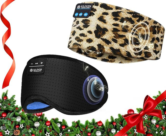 LOVE EYE Sleep Headphones Bluetooth 5.4 Sleeping Eye Mask Wireless Music Earphones with HD Speakers for Side Sleepers Total Blackout Cotton Mask for Travel, Home, Office, Unique Gifts