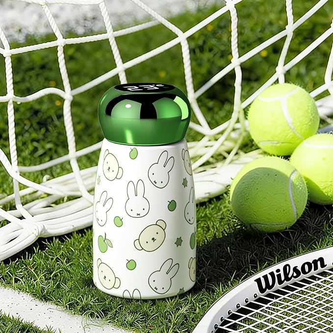 Mipow x miffy Smart Temperature Display Water Bottle, 316 Stainless Steel Travel Mug, 230ML Matte Printed Leakproof Portable Mini Thermos Cup for Daily Outdoor Travel, Set of 3