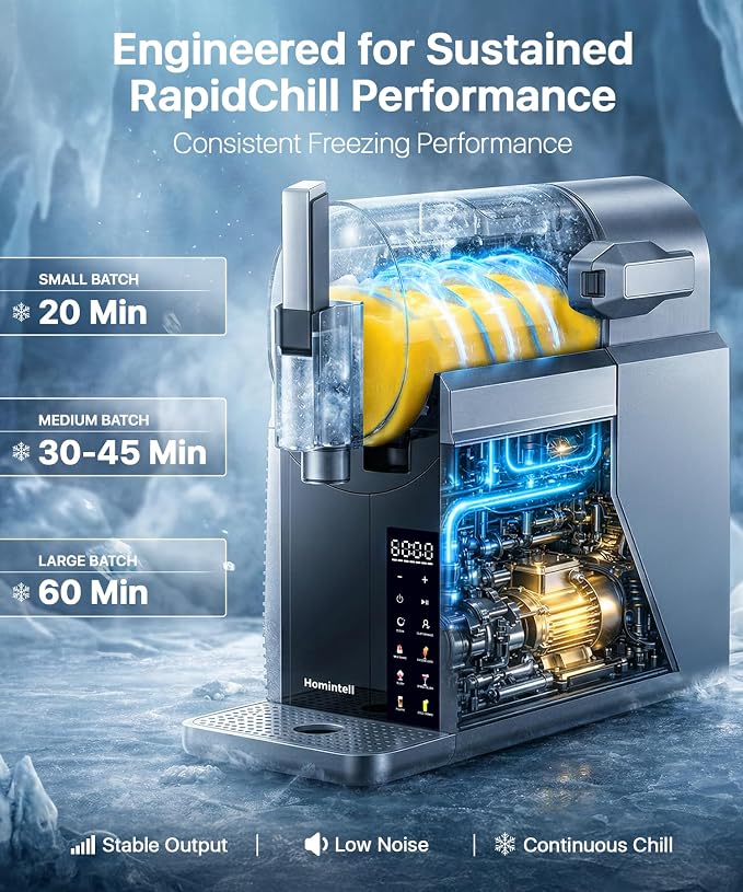 Slushie Machine for Home, No Ice Needed Frozen Drink Maker, 68oz Large Capacity with 360° QuickChill, 6 Presets & 10 Texture Settings, LED Touch Panel, Self-Cleaning for Margarita, Milkshake