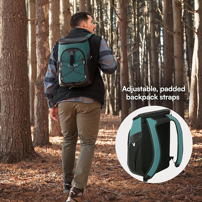 Titan by Arctic Zone Backpack Cooler, Insulated Soft Sided Bag with Leak Proof Lining and Padded Straps, for Lunch, Picnic, and Travel, 24 Can Capacity