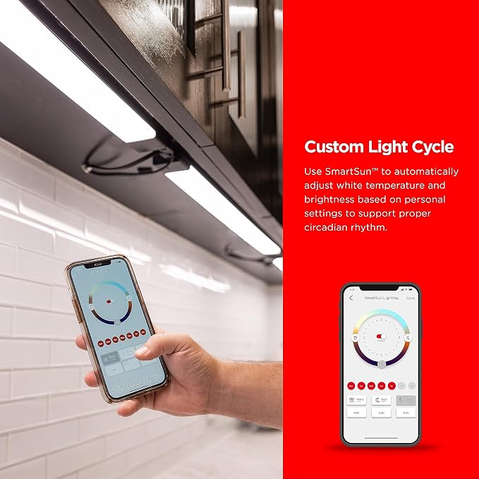 UltraPro Smart Wi-Fi 18 inch Plug-in Under Cabinet Lights, Color Changing, Compatible with Alexa, Works with Google Assistant, Under Cabinet Lighting, Under Counter Lights for Kitchen 57071