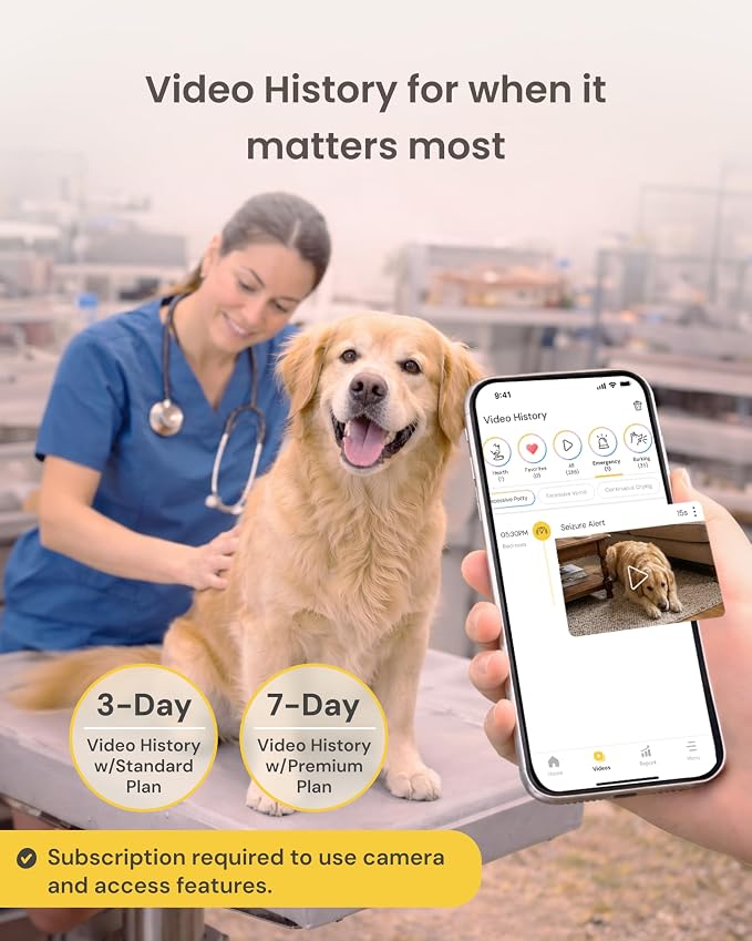 Furbo 360° Dog Camera + Mini 360° Cam [New Subscription Required at Setup] 2-Camera Bundle Nanny Subscription: Dog Safety Alerts, Pet Camera with Speaker, Phone App & Night Vision