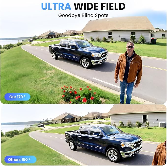 Magnetic Solar Wireless Backup Camera with 7" 1080P Monitor, 2 Backup Cam-Kit, Alarm Function, Night Vision,Easy Install, Trailer Back up Camera Systems for RV Truck Camper SUV