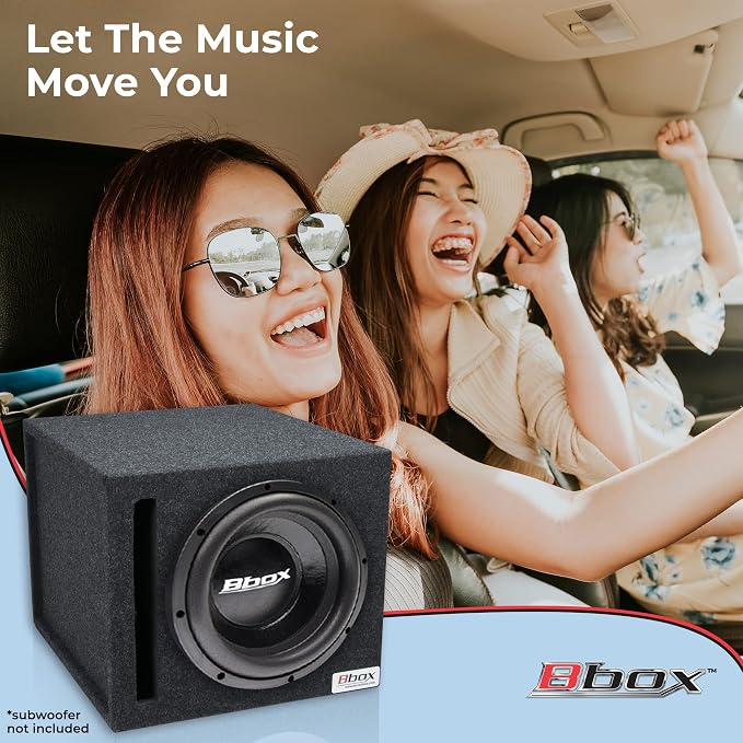 Atrend Bbox 12SVSC Single Vented 12 Inch Subwoofer Box - Premium Subwoofer Box Improves Audio Quality, Sound & Bass - Car Subwoofer Boxes & Enclosures with Nickel Finish Terminals