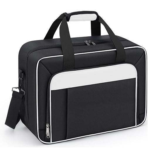 GDNasist Carrying Case Fit for PS5, Travel Thickened Protective Bag Compatible with Playstation 5 Console, Headset, PS5 Controller, Game Discs, and Gaming Accessories, White