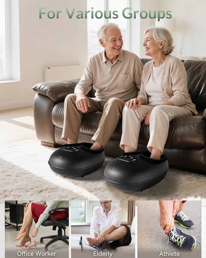Snailax Shiatsu Foot Massager with Heat & Compression, Deep Kneading Foot Massager Machine with 3 Heat Levels & Timer, Full Foot Massage Fits Up to Men Size 14, Fathers Day Gift for Dad