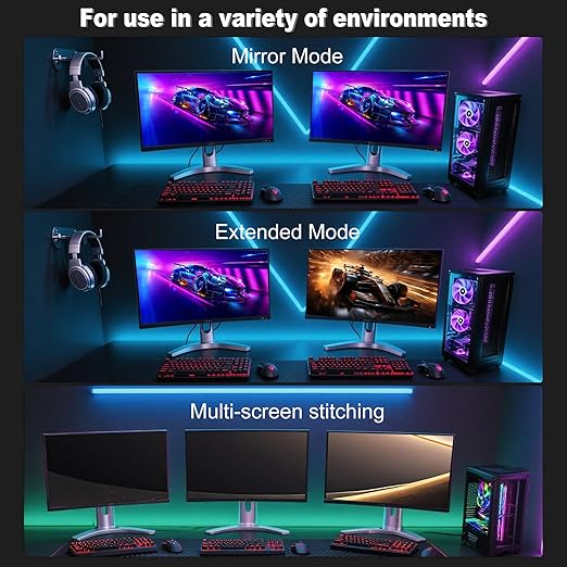 DisplayPort to HDMI 2.1 Cable 6.6FT 8K@60Hz 4K@120Hz Uni-Directional DP (Source) to HDMI (Display) Braided Cord Supports HDCP 2.3 HDR10 Display Port for AMD,NVIDIA,and PC