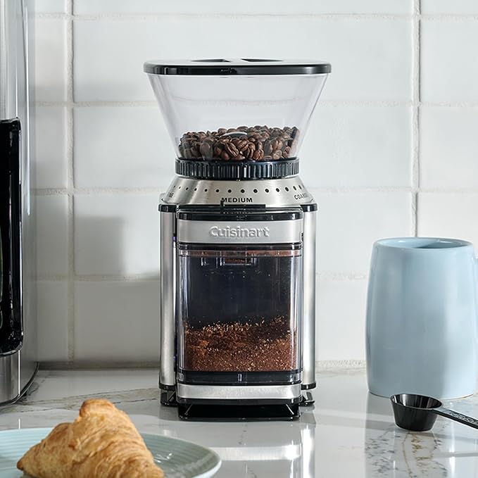 Cuisinart Coffee Grinder, Electric One-Touch Automatic Burr Coffee Grinder with 18-Position Grind Selector, Cup Size Selector for 4 – 18 Cups, DBM-8P1, Black Stainless