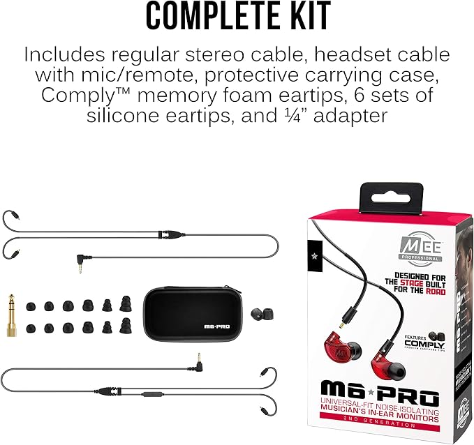 MEE audio Personalized M6 PRO in Ear Monitor Headphones for Musicians w/Engraved Metal Faceplates: Choose an Artwork and/or Add Custom Text, Noise Isolating Professional Earbuds w/Replaceable Cables