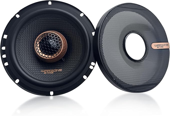 Warzone 2X WZ65PTi 6.5-Inch Super Coaxial Speaker Pair, 4 Ohm, 450W Max, 120W RMS, 92dB Sensitivity, Ferrite Woofer & PEI Dome Tweeter for Pro Car Audio