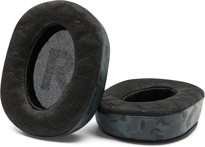 WC Freeze V2 G PRO X – Angled Cooling Gel Earpads Compatible with Logitech G Pro X Series by Wicked Cushions | Angled Pads for Extreme Comfort, New Freeze V2 Cooling Fabric, Extra Thick | Black Camo