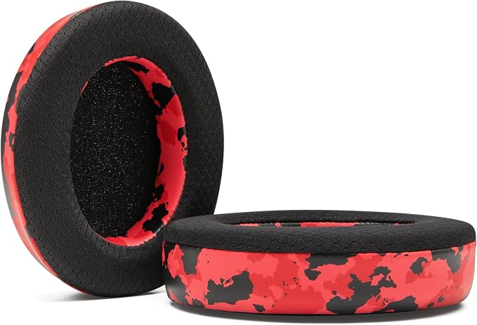 WC Freeze HD6XX - Cooling Gel Earpads for Sennheiser HD6XX, HD58X, HD600, HD650, HD660S, HD660S2, HD580, HD565 & More, Made by Wicked Cushions | Extra Comfortable and Cool | Red Camo