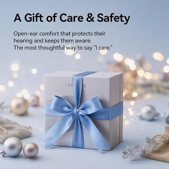 Linklike Most Comfortable Open Ear Clip-on Earbuds [Patented Zero Pressure & Top Hi-Fi] Hi-Res LDAC, 40H+ Battery, AI Clear Calls & No Sound Leakage, Ultralight 5g Fit for All Ears, Ideal Gifts-White