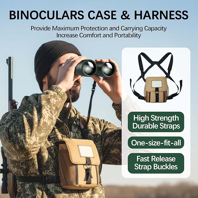 15x54 Binoculars for Adults High Powered with Harness, Phone Adapter and Bluetooth Camera Remote - Super Bright Waterproof Binoculars for Bird Watching Hiking Cruise Travel Stargazing
