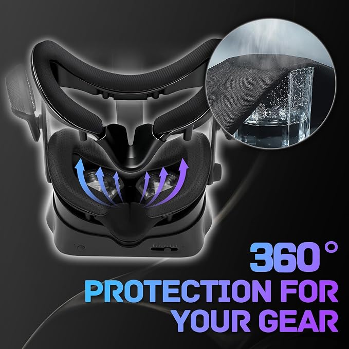 Valve Index Face Gasket Complete Ice Silk Washable Hygienic VR Cover for Valve Index Headset,Magnetic Bracket 2X Silk Ice Foam Pads Lens Cover Nose Pad 4 Thumbstick Caps 2 Cloths 2 Spare Tapes