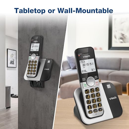 VTech DECT 6.0 Cordless Phone, 5-Handset – Interference-Free Sound, Large Backlit Display, Big Buttons, Caller ID | VG231-5