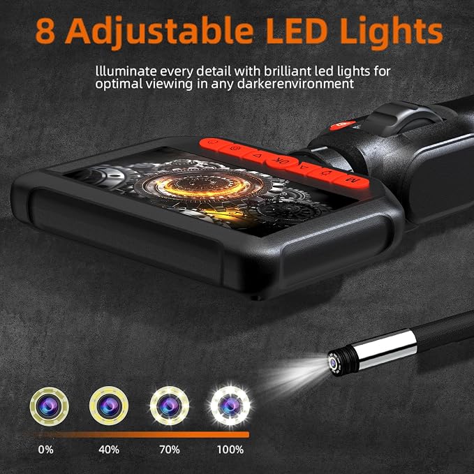 Daxiongmao Endoscope Camera with Lights, 1080P HD Two-Way Articulating Borescope, IP67 Waterproof Snake Camera – Ideal for Inspecting Walls, Vents, Automotive Engines, Pipes – A Tool for Men (5ft)