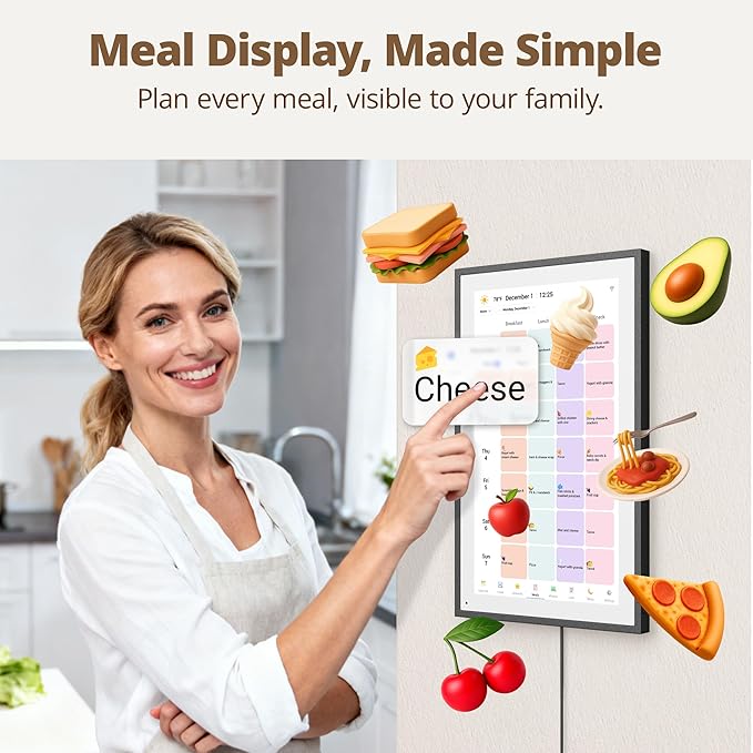 Dragon Touch 15.6" Digital Calendar Chore Chart – 1080P Full HD Interactive Touchscreen, Smart Family Planner, Hearth Display Digital Calendar Wall & Desk Mountable for Seamless Scheduling Black