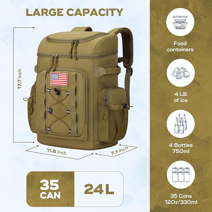 Maelstrom Backpack Cooler,Soft Lightweight Leakproof Cooler Backpack,Men Women 35/50 Can Insulated Cooler Bag,Keeps Hot/Cold for Up to 16 Hours,Perfect for Camping, Beach