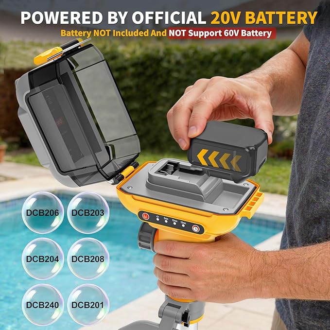 Stick Water Transfer Pump Compatible For Dewalt 20V Battery(NO Battery), Cordless 800GPH Stick Water Transfer Pump With 37-INCH Hose & Detachable Rod For Garden Fountain Boat Livestock Tanks