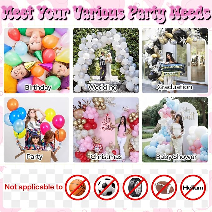 Togvu Balloon Pump Electric, Portable Balloons Inflator Air Pump with 2 Nozzles, Small Balloon Blower Machine 600W for Latex Garland Arch and Foil Balloons
