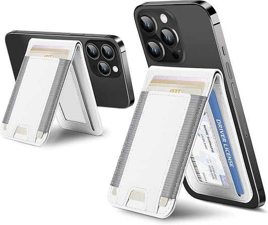 ExtreLife for Magsafe Wallet, Adjustable Stand, Open ID Window, Magnetic Wallet for iPhone 17/16/15 Pro Max/15 Pro/15/15 Plus/14 Pro Max/14 Pro/14/13/12 Series, 9 Card Holder, White