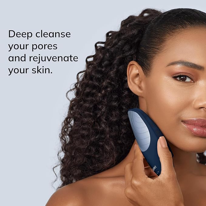 GESKE SmartAppGuided Sonic Thermo Facial Brush | 6 in 1 | Skin Cleansing | Cleansing Brush with Thermal Function | Electric Facial Massager