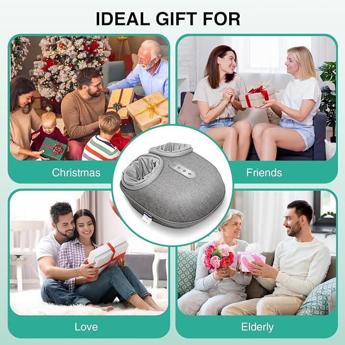 Medcursor Foot Massager with Heat - Shiatsu Deep Kneading, Delivers Relief for Tired Muscles and Plantar, Multi-Level Settings & Adjustable Intensity for Home, Gifts for Women Mom