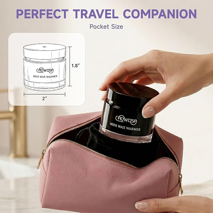 Nose Waxing Warmer Men, Mini Wax Warmer for Nose Eyebrow Ear Hair Removal, Portable Wax Melter USB Fast Heat Smart Constant Temp, for Home Travel Use