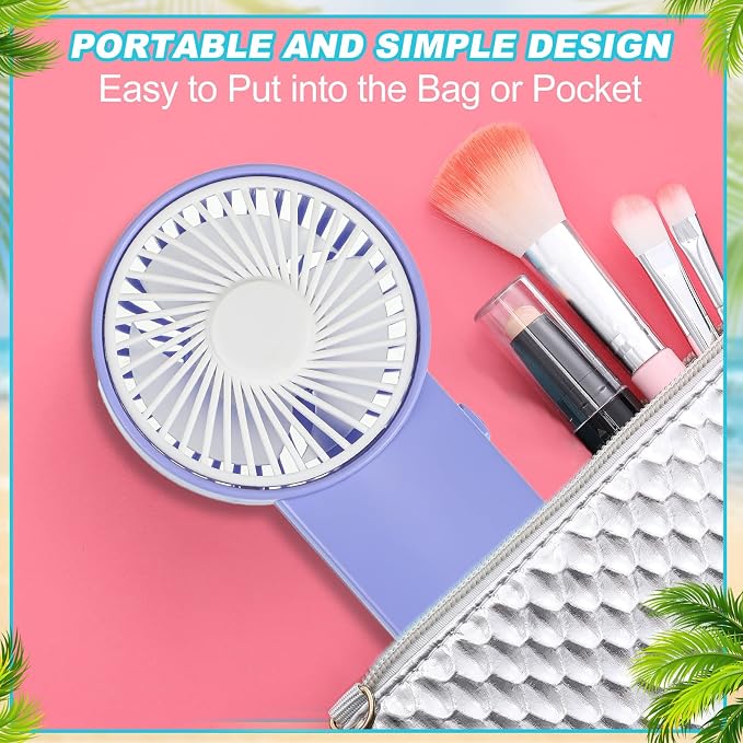 Sumind 12 Pcs Small Personal Portable Fan Mini Handheld Bulk 1 Speed Electric Cute Battery Powered for Neck Lash Makeup Women Men Travel Camping Indoor Outdoor Summer (4 Colors)