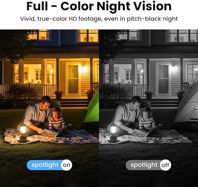 2K Security Camera Wireless Outdoor, Free Cloud Storage, Solar Powered WiFi Cameras for Home Security with AI Motion Detection, Instant Alert, SD Storage, IP66 Waterproof, 2.4GHz, 2 Pack