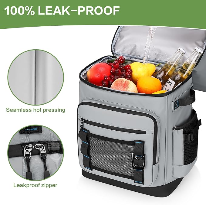42 Can Backpack Cooler,40L Insulated Double Decker Leakproof, Waterproof Travel Cooler Backpack for Beach Camping Picnic Travel