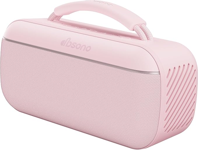 dbsono Portable Bluetooth Speaker Wireless: 100W(Peak) SoundPulse 2.0 with BassBoost, Waterproof Loud Party Speakers, Unlimited Pairing, TWS for Outdoor/Indoor, Beach Vacation Essential, Pink