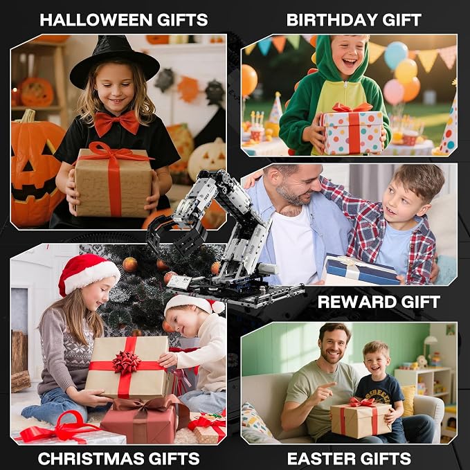 HPROMOT Building Toys STEM Robotics Arm Kits, 1029 PCS APP & Remote Control Robot Toys for Kids Ages 8-16, Engineering Technic Coding Robotic Kit, Educational Science Set Birthday Gift for Boys Girls