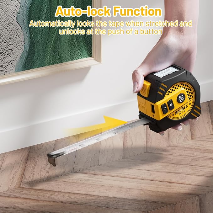 2 in 1 Laser Tape Measure, Rechargeable Laser Measure & 16ft Self-Locking Measuring Tape, Digital Laser Distance Meter with Pythagorean, Area, Volume Measuring, Unit Switchable